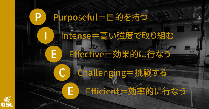 効果的な練習のための5つの"P・I・E・C・E"